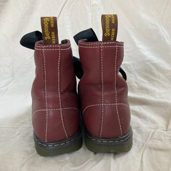 Dr Martens Felice Lace Up Boots- Maroon with ribbon laces - Picture 3 of 8
